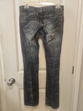 Women's Bootcut Yidoulizi  Distressed Jeans-Dark Blue. Vintage pre-owned. Size26